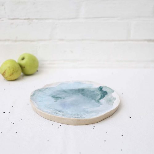 Side view - Big decorative plate from ceramics (Handmade)