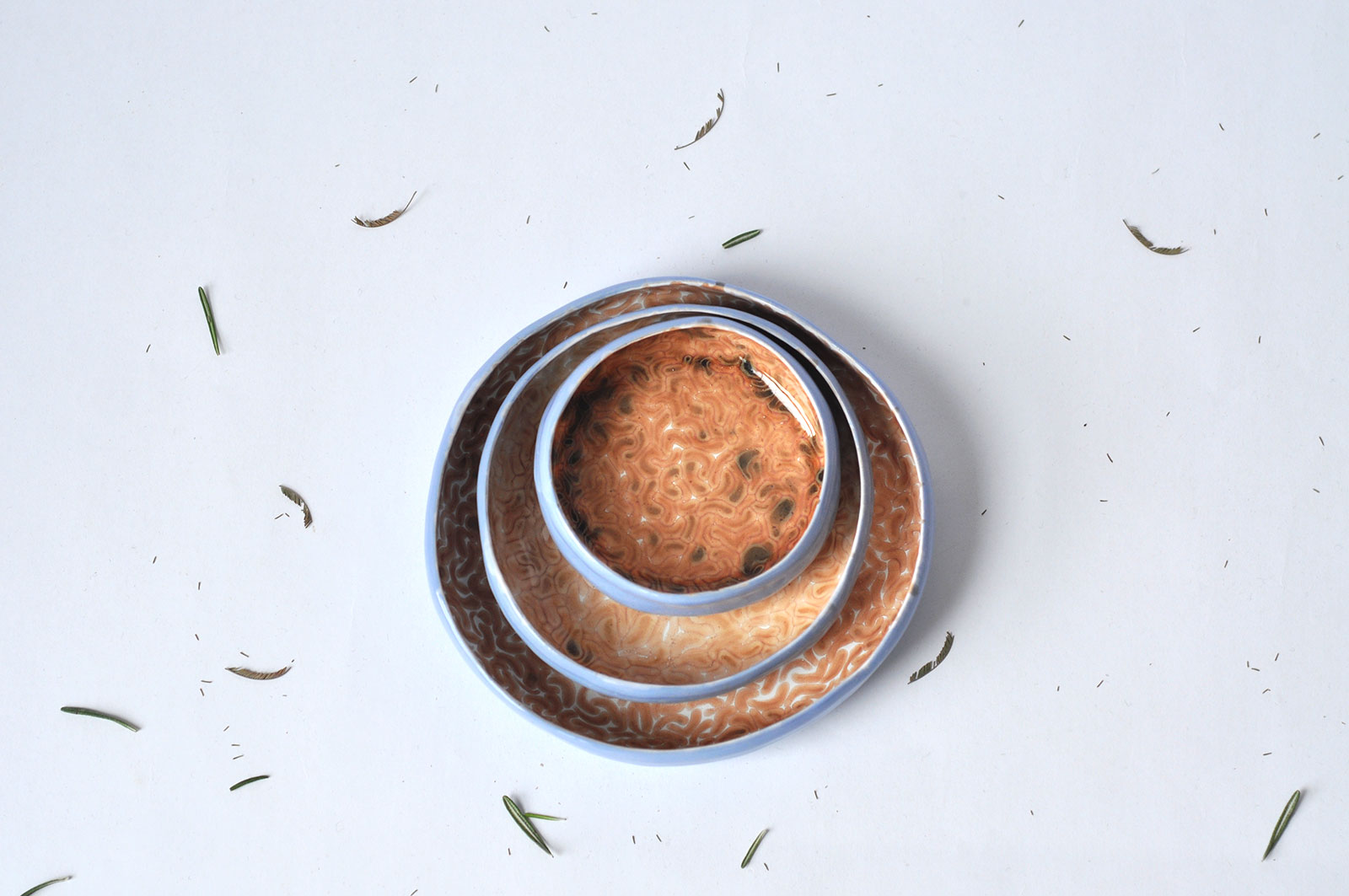 Decorative ceramic plates - Collection "Dejavu" (Handmade)