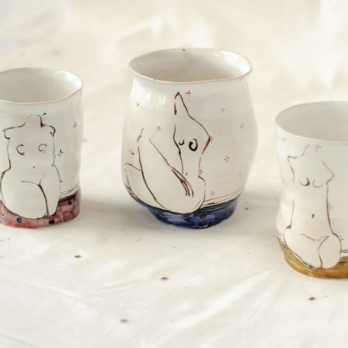 Decorative glasses from ceramics - Series "Naked" (Handmade)