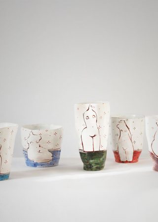 Series decorative glasses "Naked" (Artistic ceramics)