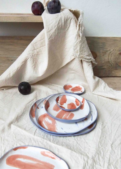 Decorative ceramic plates - Series ``Oranges`` (Handmade)