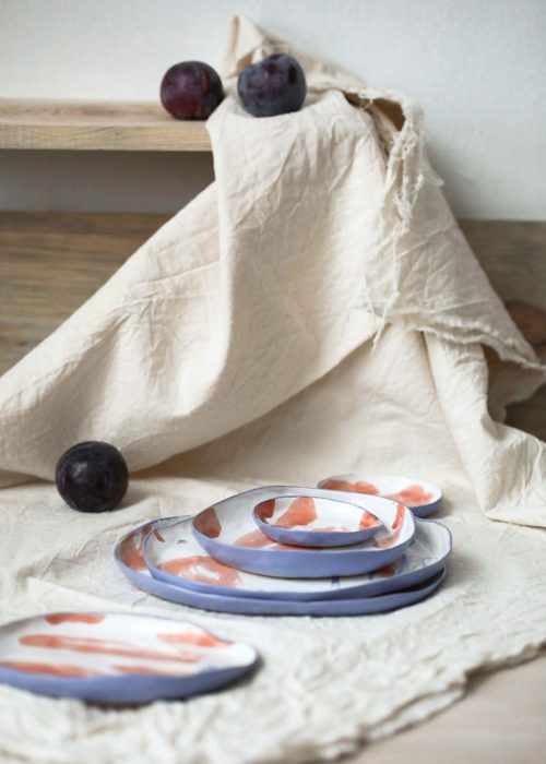 Decorative ceramic plates - Series ``Oranges`` (Handmade)