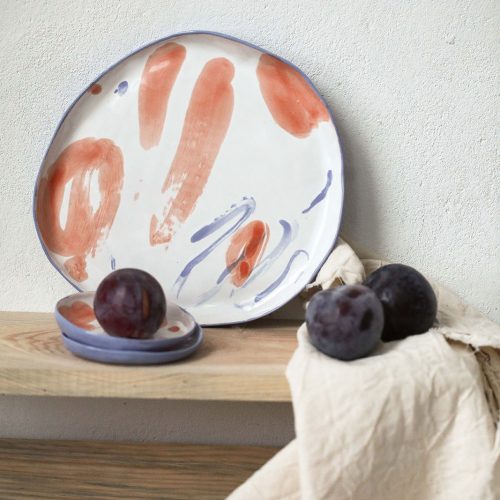 Decorative ceramic plate - Series "Oranges" (Handmade)