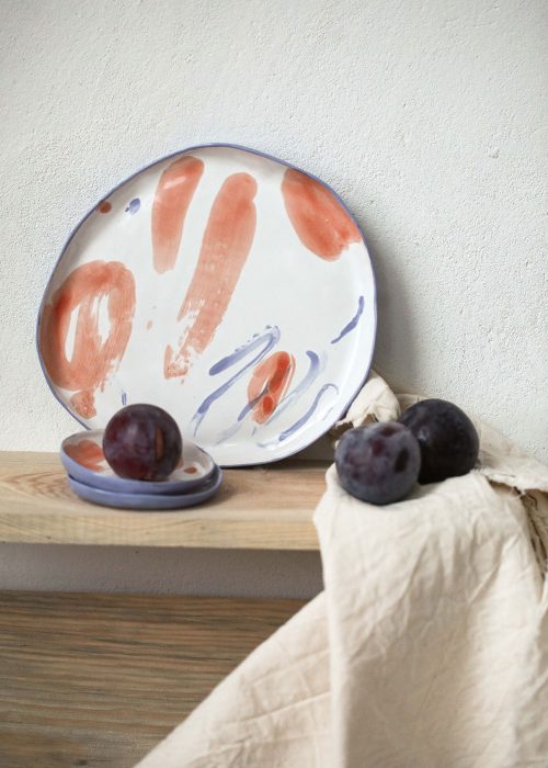 Decorative ceramic plate - Series ``Oranges`` (Handmade)