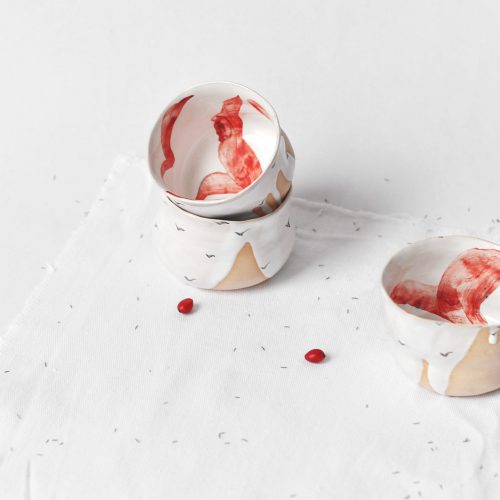 Decorative bowls from ceramics - Collection "Seagulls" (Handmade)