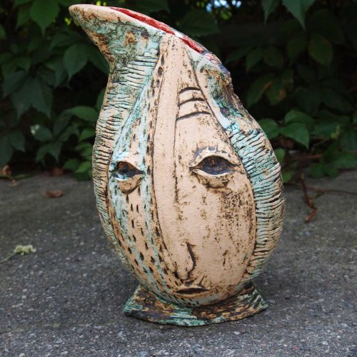 Front view - Decorative vase from ceramics (Handmade)