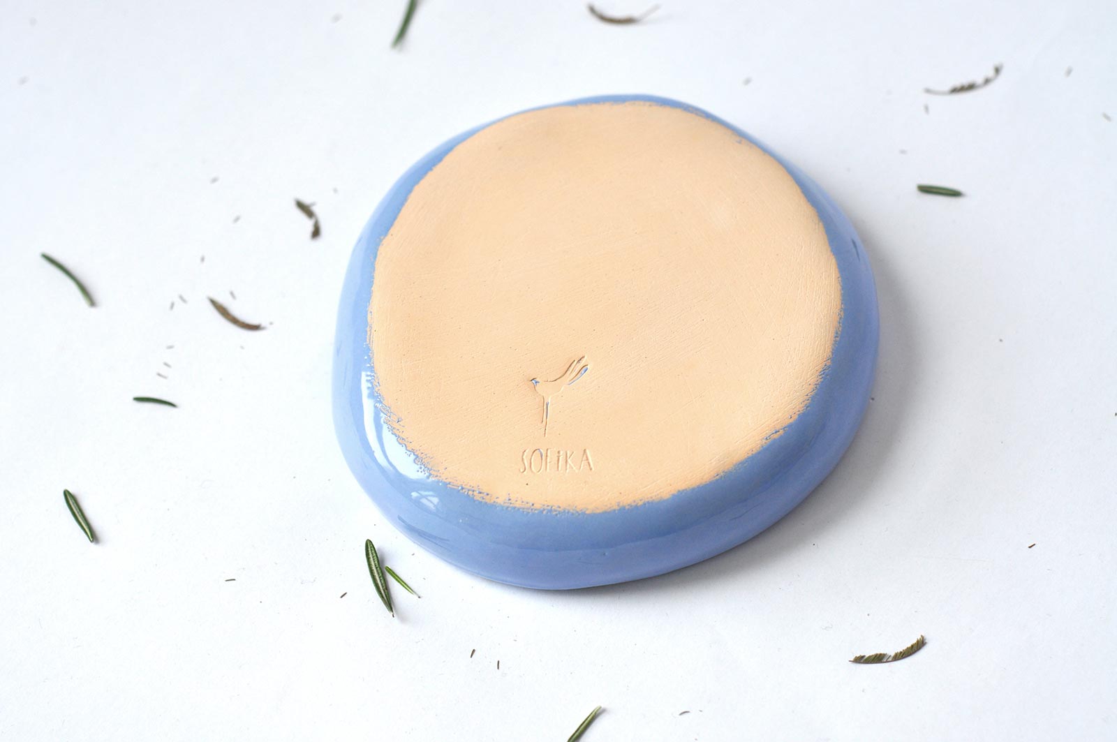 Rear view - Deep ceramic plate (Handmade)