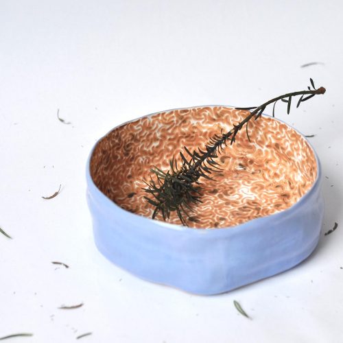 Front view - Big deep ceramic plate (Handmade)