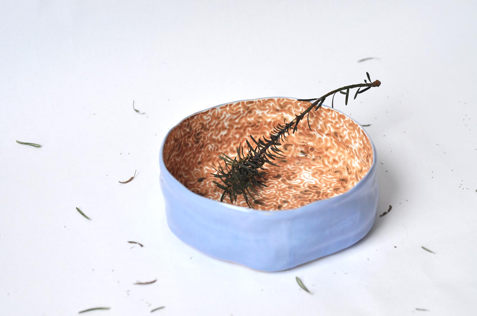 Front view - Big deep ceramic plate (Handmade)