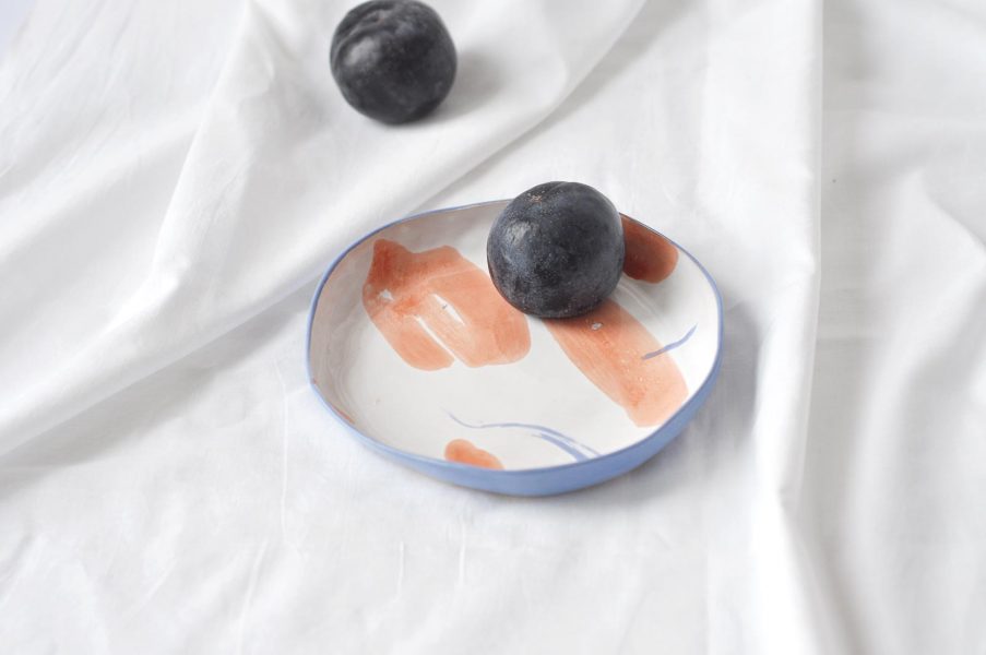 Plates with a side - set ``Oranges``