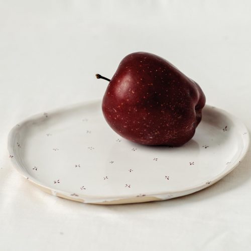 Side view - Flat plate from ceramics (Handmade)