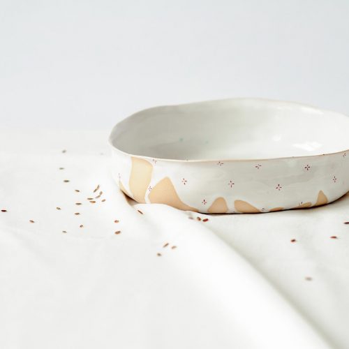 Side view - Deep ceramic plate (Handmade)