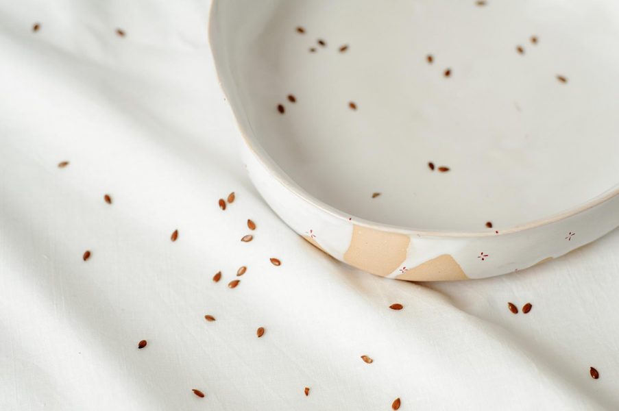 Deep dishes - collection ``Flowers with milk``