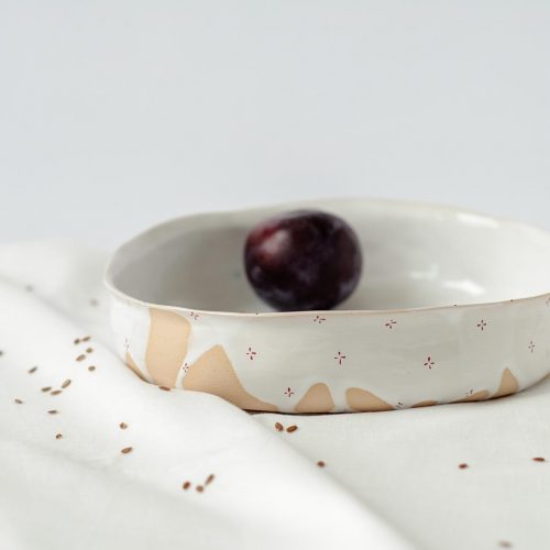 Deep plates — Collection "Flowers with milk"