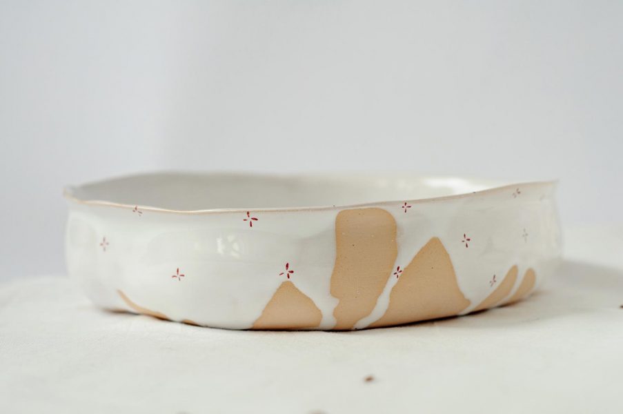 Deep dishes - collections ``Flowers with milk``