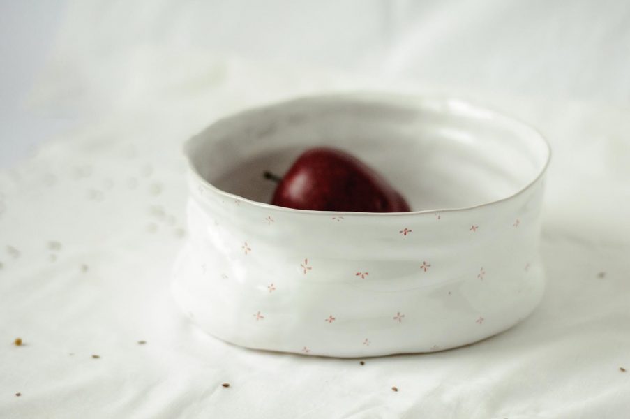 Large plates - collection ``Flowers with milk``