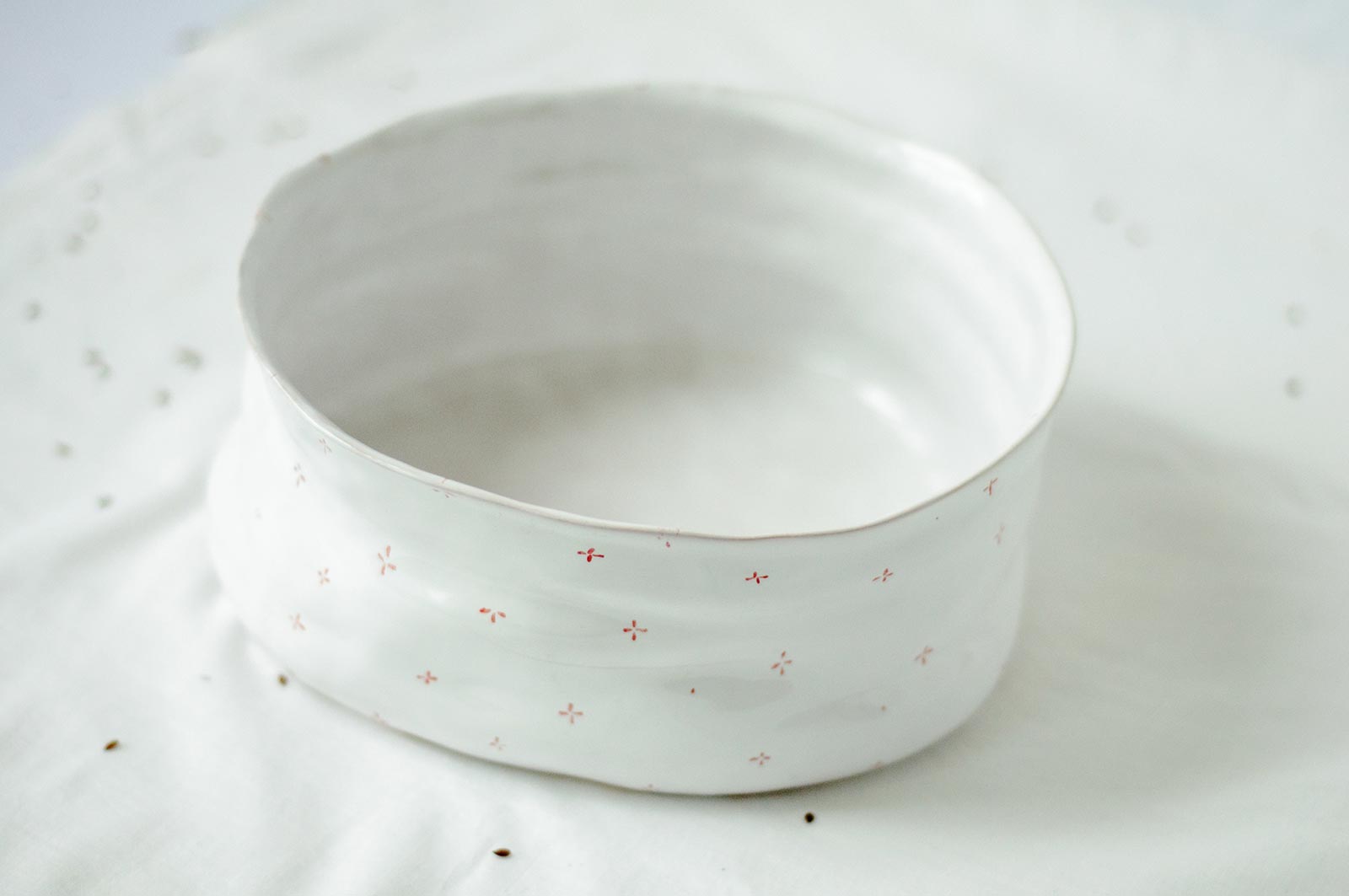 Side view - Big deep plate from ceramics (Handmade)