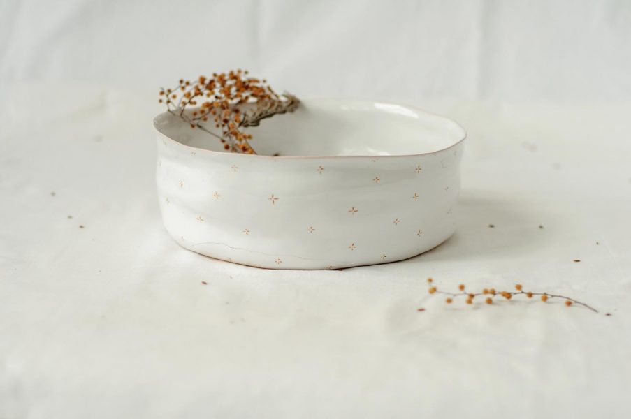 Large plates - collection ``Flowers with milk``