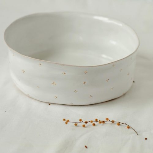 Front view - Big deep plate from ceramics (Handmade)