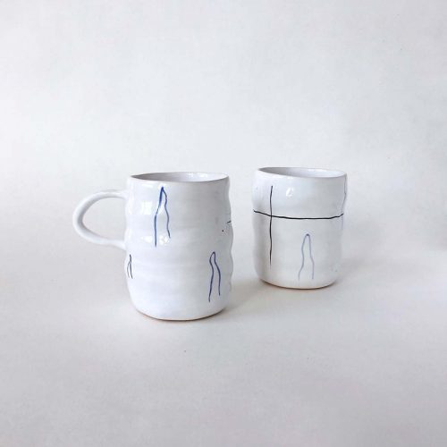 Glass and cup "Waves"