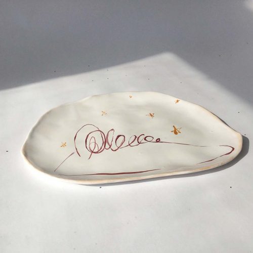 Plate with drawing stars