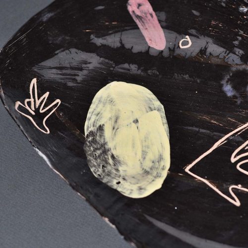 Front view - Decorative plate from ceramics (Handmade)