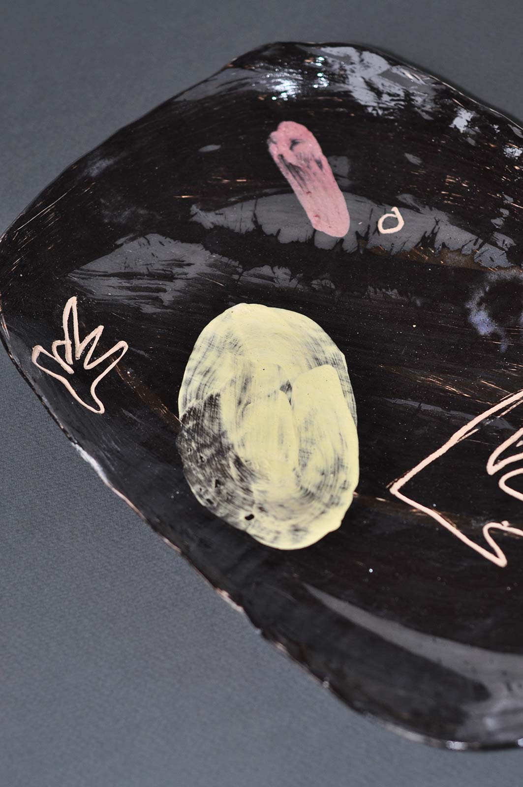 Front view - Decorative plate from ceramics (Handmade)