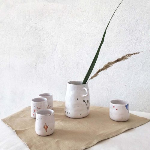 Glasses and jug — Set "Wild Flowers"