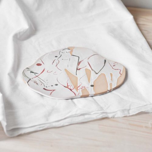 Side view - Decorative ceramic plate (Handmade)