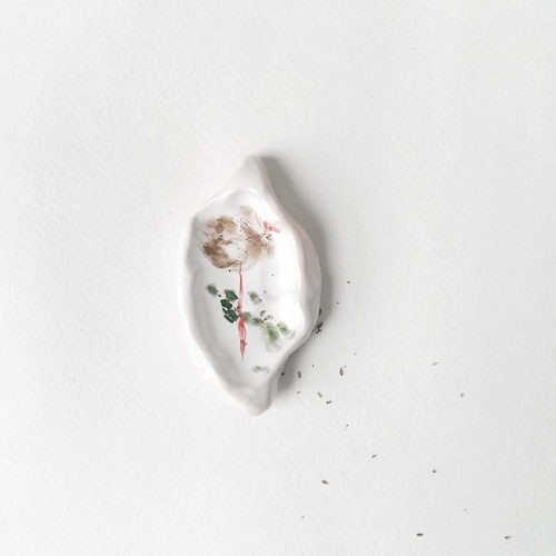 Front view - Small decorative plate from ceramics (Handmade)