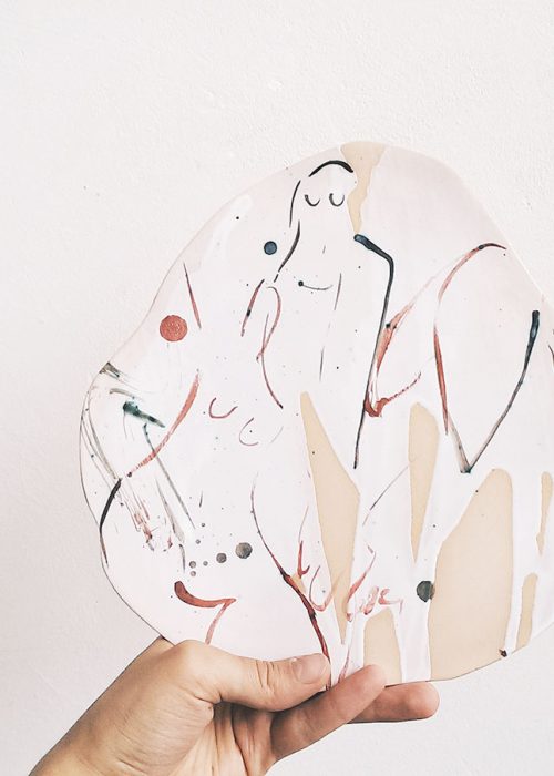 Декоративна тарілка з кераміки - Серія «Танець» (Ручна робота)