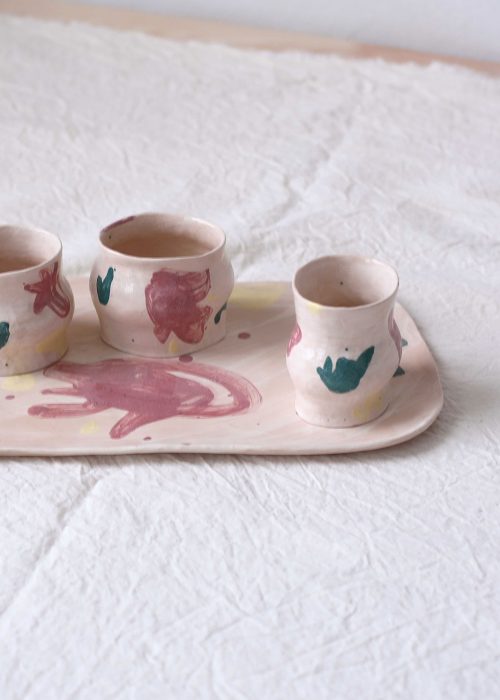 Декоративная плоская тарелка из керамики - Набор «Непринужденность №2» (Ручная работа)