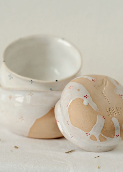 Декоративні піали і соусники з кераміки - Колекція «Квіти з молоком» (Ручна робота)