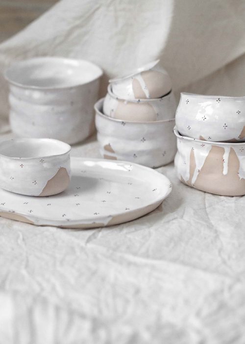 Колекція декоративного посуду «Квіти з молоком» (Художня кераміка)