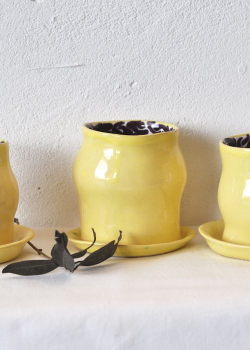 Набір декоративних склянок «Лимонний пиріг» (Художня кераміка)