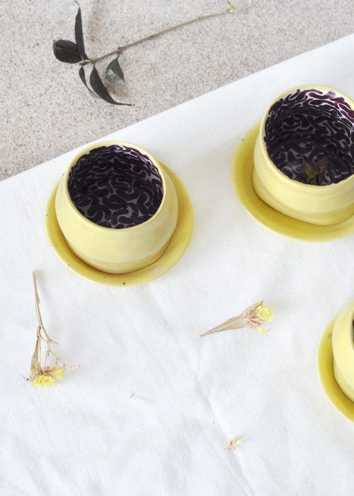 Набір декоративних склянок «Лимонний пиріг» (Художня кераміка)