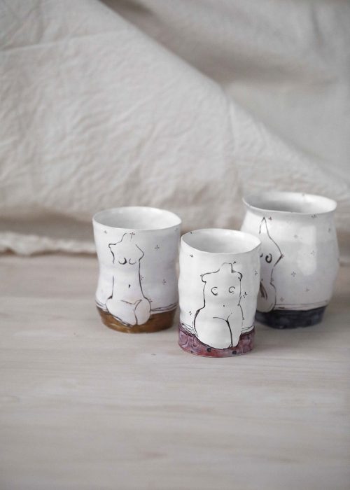 Декоративні склянки з кераміки - Серія «Оголені» (Ручна робота)