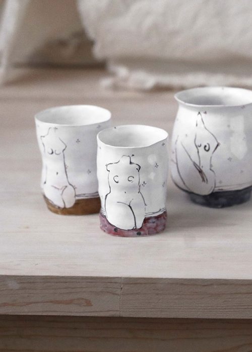 Декоративні склянки з кераміки - Серія «Оголені» (Ручна робота)