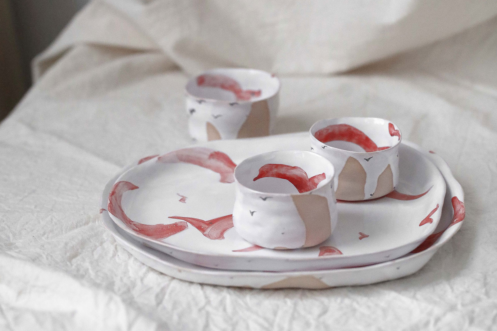 Колекція декоративного посуду «Чайки» (Художня кераміка)