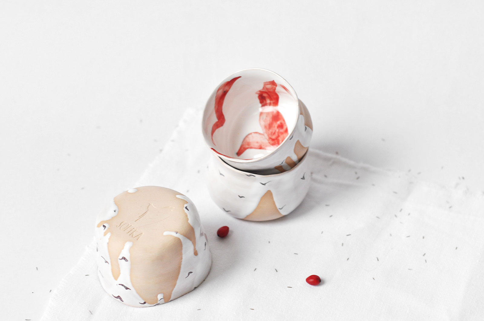 Декоративні піали з кераміки - Колекція «Чайки» (Ручна робота)