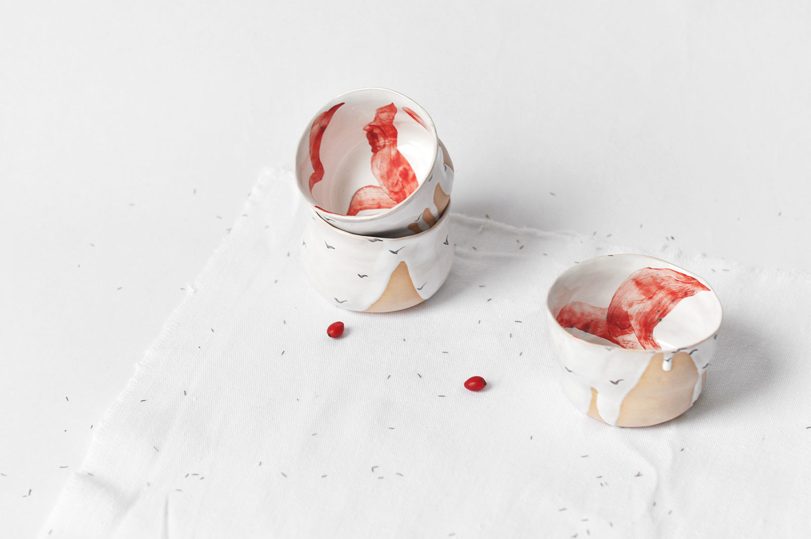 Декоративні піали з кераміки - Колекція «Чайки» (Ручна робота)