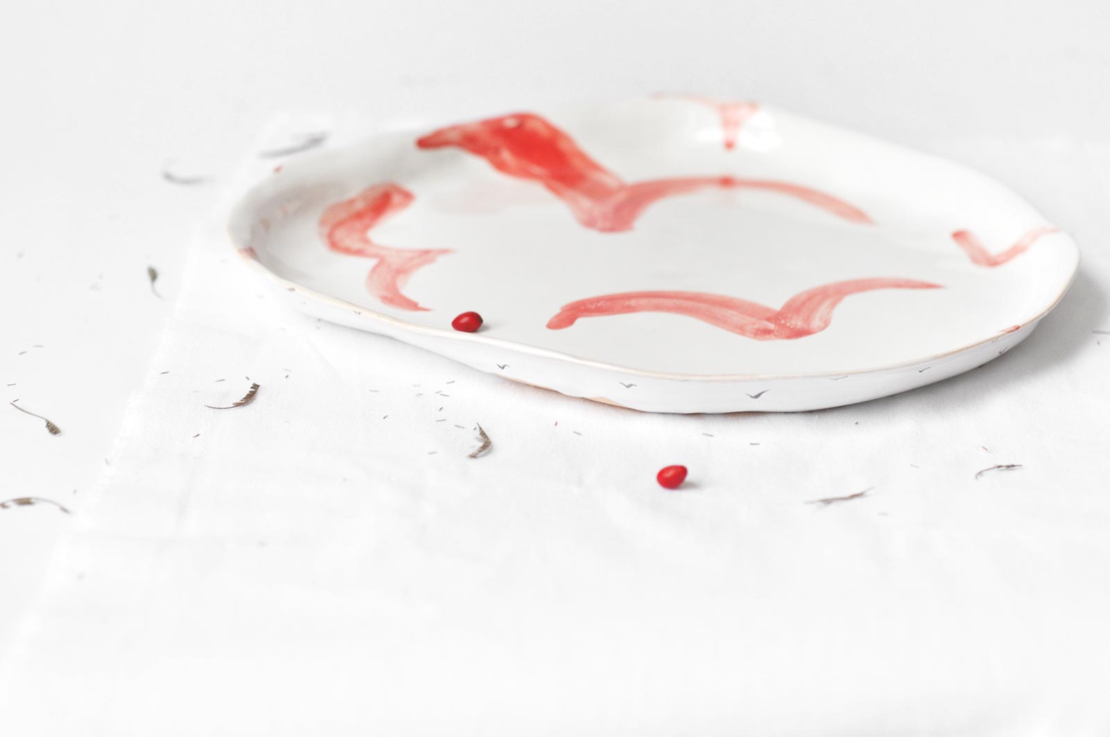 Вид збоку - Велика плоска тарілка (Ручна робота)