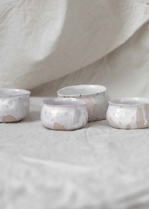 Декоративные пиалы и соусники из керамики - Коллекция «Цветы с молоком» (Ручная работа)