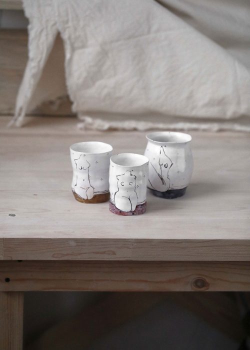 Декоративные стаканы из керамики - Серия «Обнаженные» (Ручная работа)