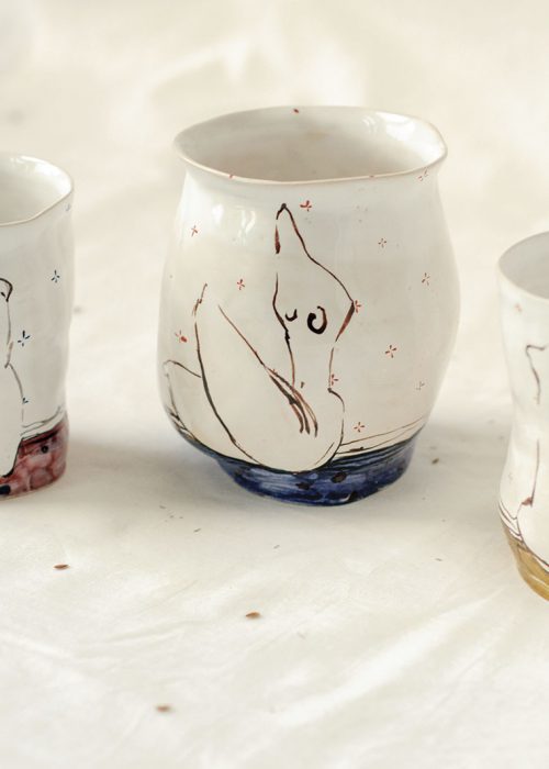 Декоративные стаканы из керамики - Серия «Обнаженные» (Ручная работа)