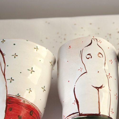 Декоративные стаканы из керамики - Серия «Обнаженные» (Ручная работа)