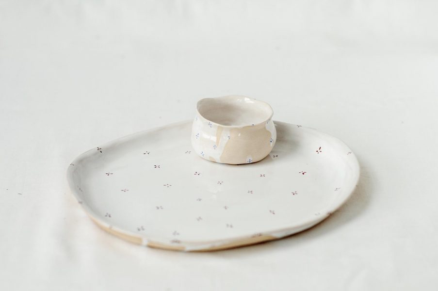 Плоские тарелки - коллекция «Цветы с молоком»