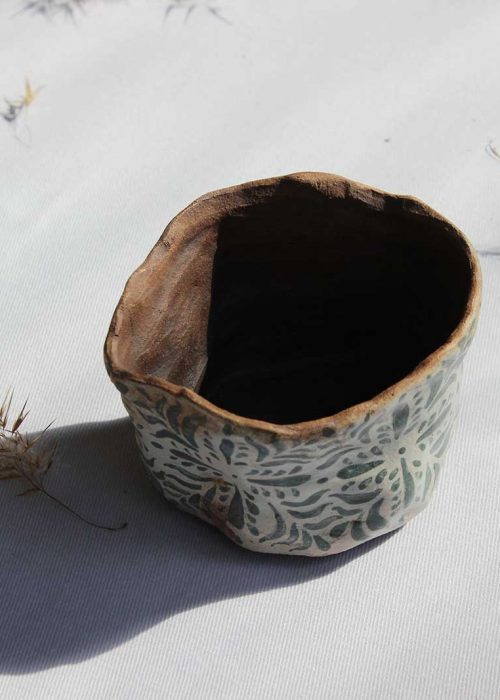 Декоративный горшок для цветов из керамики (Ручная работа)